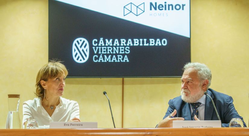 Eva Ferreira, rectora de la UPV/EHU, subraya en Los Viernes de la Cámara la necesidad de colaboración entre la universidad y la empresa